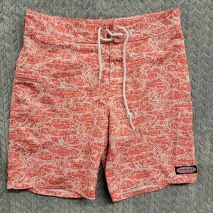Vineyard Vines Men's Swim Board Shorts Sz 30 Coral Pink Fish‎ Surfing